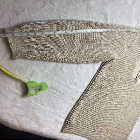 Eddie Bauer Light Brown/Cream Knit Henley Style Sweater Size Large - Picture 11 of 11